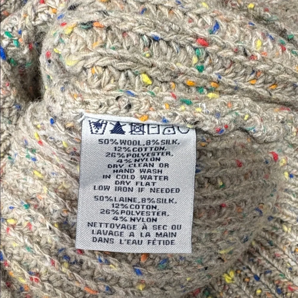 Schott Crewneck Speckled Knit Sweater - Beige - Picture 5 of 5